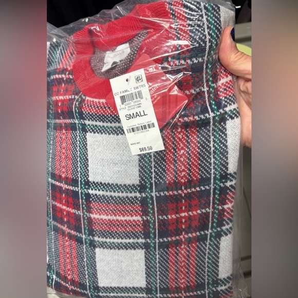 Charter club Christmas men’s size small sweater red white blue holiday plaid $70 - Picture 5 of 6